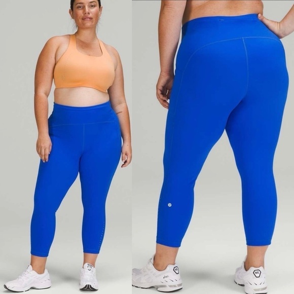 lululemon athletica Pants - Lululemon Swift Speed High-Rise Crop 23"' Blazer Blue Tone Sz 18